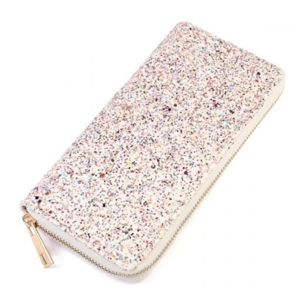 🆕Beautiful White multi glitter wallet